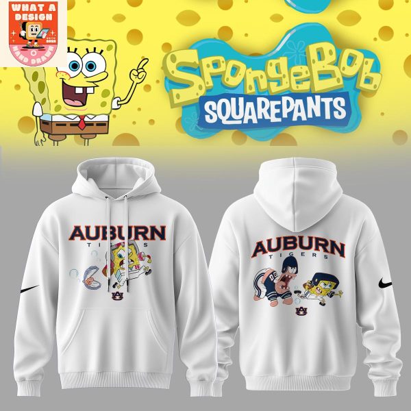Auburn Tigers x SpongeBob Squarepants Hoodie Shirt