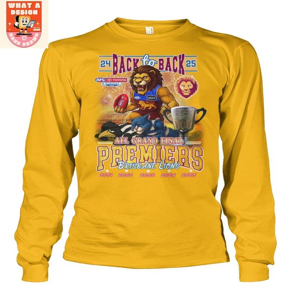 Brisbana Lions AFL Premiers Back To Back 2025 T Shirt