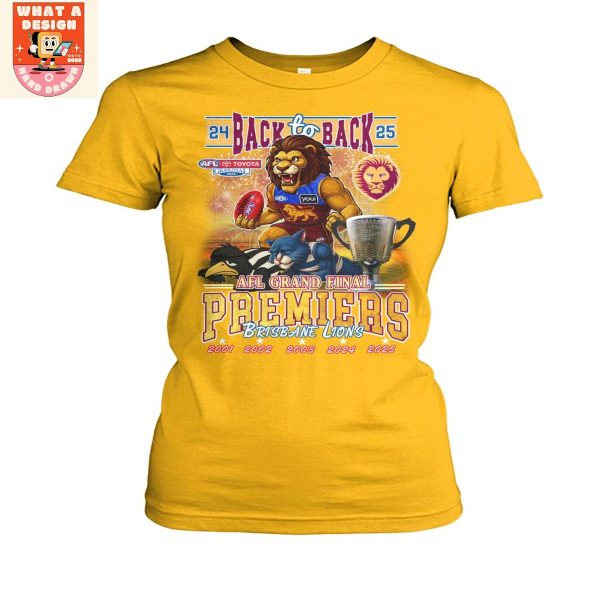Brisbana Lions AFL Premiers Back To Back 2025 T Shirt