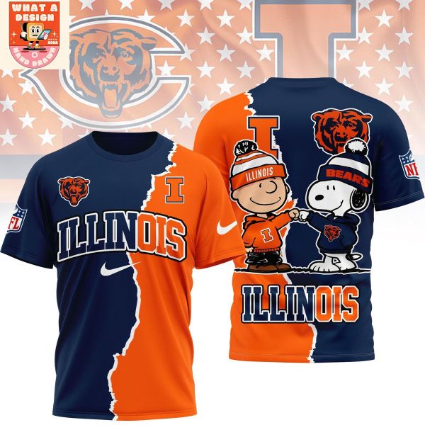 Chicago Bears x Illinois Fighting Illini Snoopy Peanuts Shirt