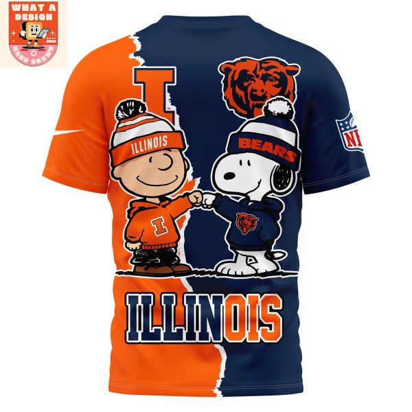 Chicago Bears x Illinois Fighting Illini Snoopy Peanuts Shirt