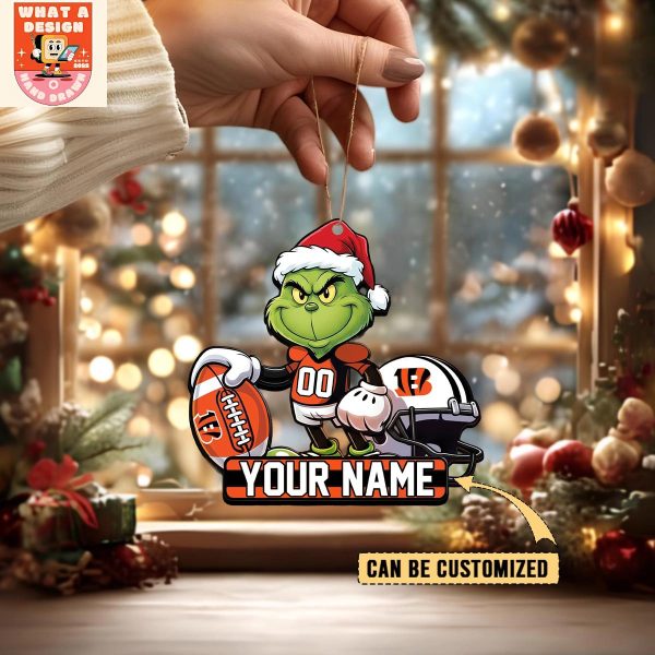 Cincinnati Bengals x The Grinch Christmas Acrylic Ornament