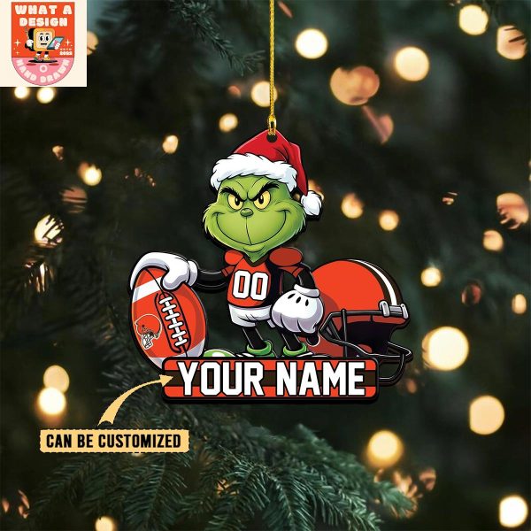 Cleveland Browns x The Grinch Christmas Acrylic Ornament