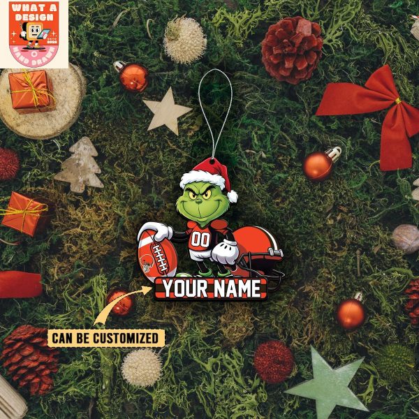 Cleveland Browns x The Grinch Christmas Acrylic Ornament