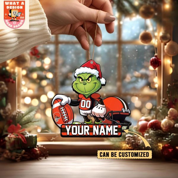 Cleveland Browns x The Grinch Christmas Acrylic Ornament