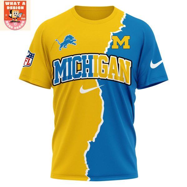 Detroit Lions x Michigan Wolverines Snoopy Peanuts Shirt