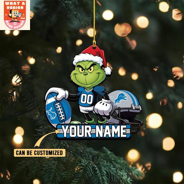 Detroit Lions x The Grinch Christmas Acrylic Ornament