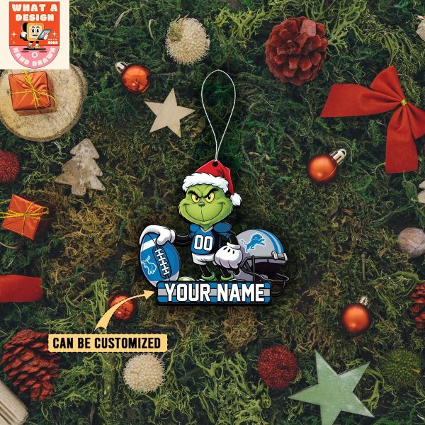 Detroit Lions x The Grinch Christmas Acrylic Ornament