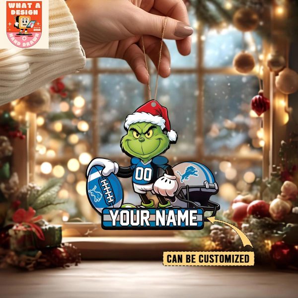 Detroit Lions x The Grinch Christmas Acrylic Ornament