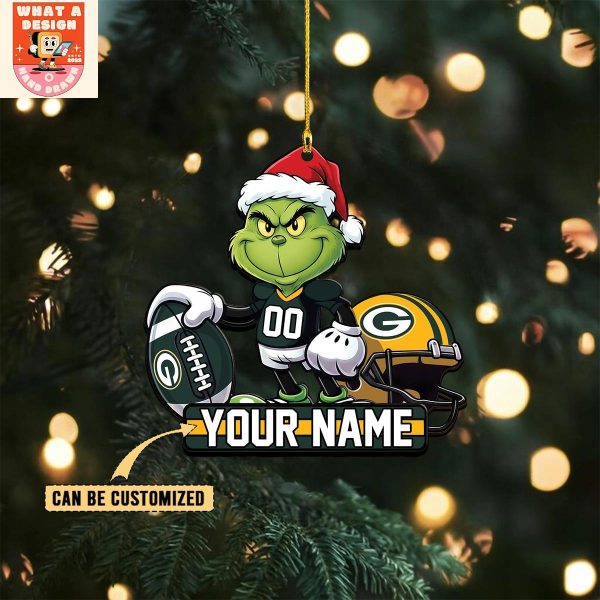 Green Bay Packers x The Grinch Christmas Acrylic Ornament