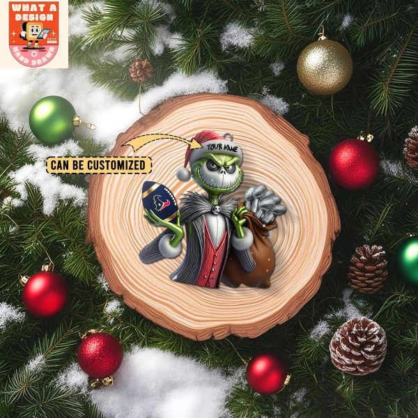 Houston Texans x Jack Skellington The Grinch Christmas Acrylic Ornament