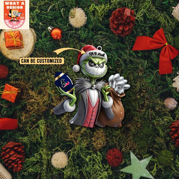 Houston Texans x Jack Skellington The Grinch Christmas Acrylic Ornament