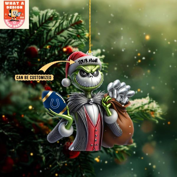 Indianapolis Colts x Jack Skellington The Grinch Christmas Acrylic Ornament