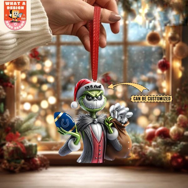Indianapolis Colts x Jack Skellington The Grinch Christmas Acrylic Ornament