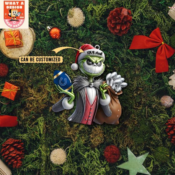 Indianapolis Colts x Jack Skellington The Grinch Christmas Acrylic Ornament