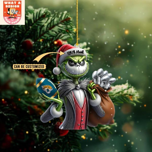 Jacksonville Jaguars x Jack Skellington The Grinch Christmas Acrylic Ornament