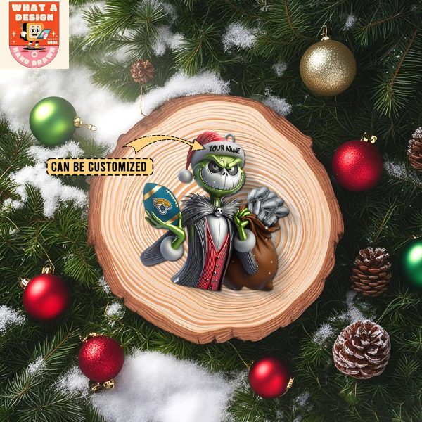 Jacksonville Jaguars x Jack Skellington The Grinch Christmas Acrylic Ornament