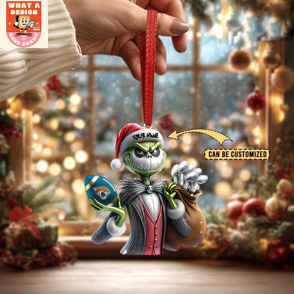 Jacksonville Jaguars x Jack Skellington The Grinch Christmas Acrylic Ornament