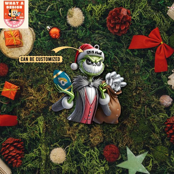 Jacksonville Jaguars x Jack Skellington The Grinch Christmas Acrylic Ornament