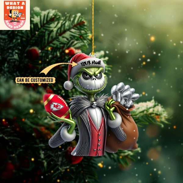 Kansas City Chiefs x Jack Skellington The Grinch Christmas Acrylic Ornament