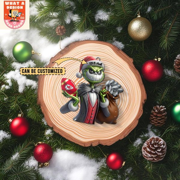 Kansas City Chiefs x Jack Skellington The Grinch Christmas Acrylic Ornament