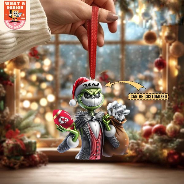 Kansas City Chiefs x Jack Skellington The Grinch Christmas Acrylic Ornament