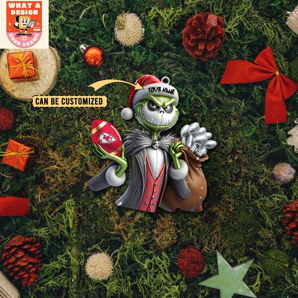 Kansas City Chiefs x Jack Skellington The Grinch Christmas Acrylic Ornament