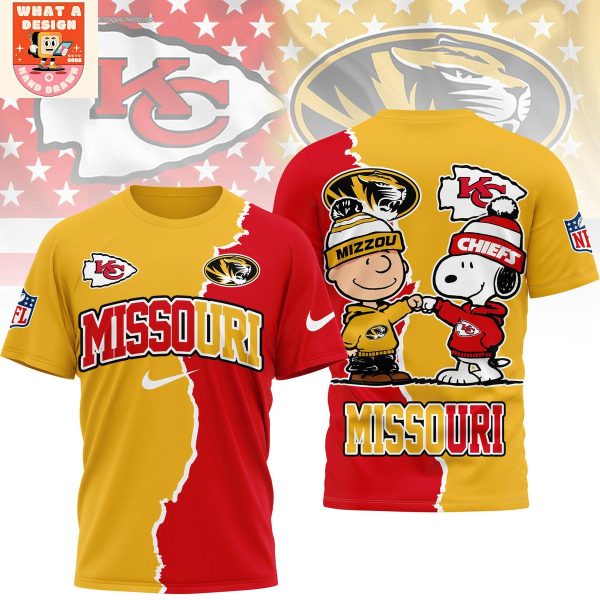 Kansas City Chiefs x Missouri Tigers Snoopy Peanuts Shirt