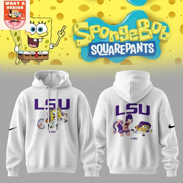 LSU Tigers x SpongeBob Squarepants Hoodie Shirt