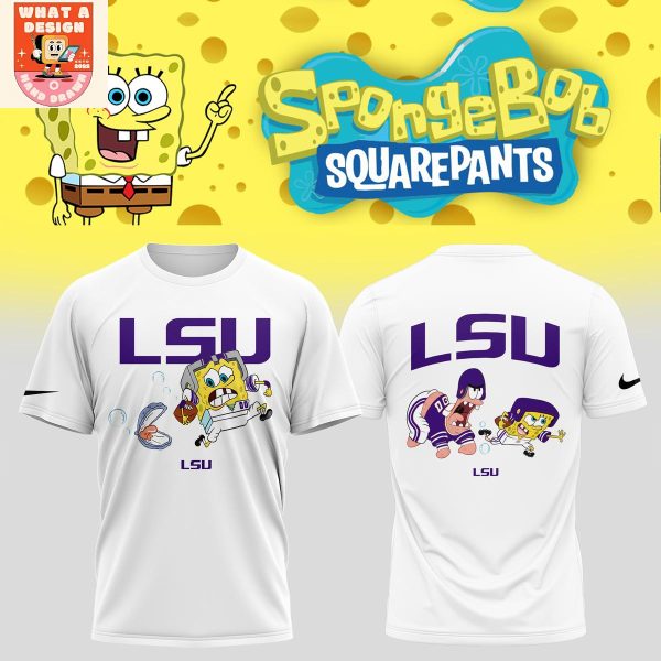 LSU Tigers x SpongeBob Squarepants Hoodie Shirt