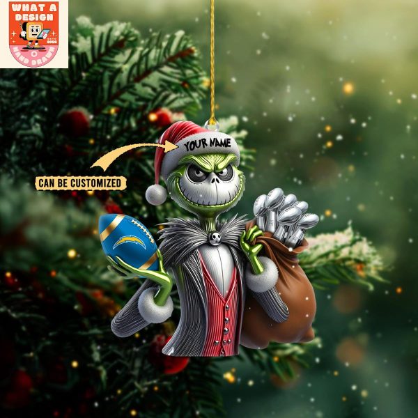 Los Angeles Chargers x Jack Skellington The Grinch Christmas Acrylic Ornament