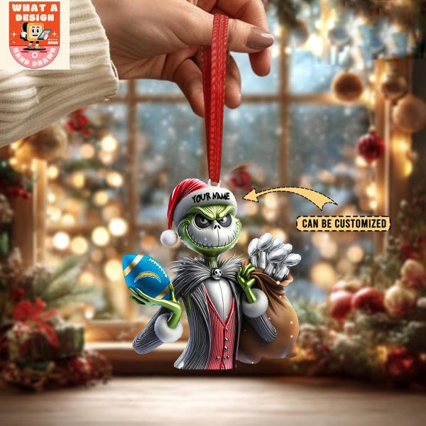 Los Angeles Chargers x Jack Skellington The Grinch Christmas Acrylic Ornament