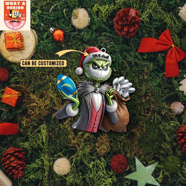 Los Angeles Chargers x Jack Skellington The Grinch Christmas Acrylic Ornament
