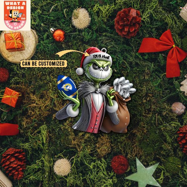 Los Angeles Rams x Jack Skellington The Grinch Christmas Acrylic Ornament