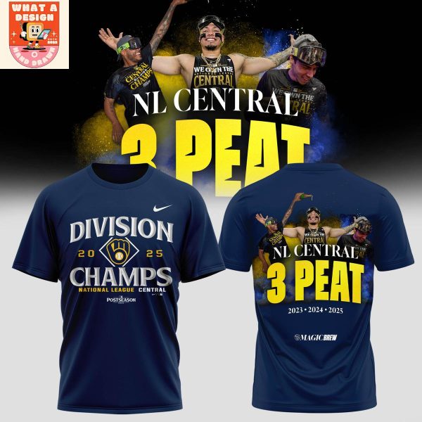 Milwaukee Brewers NL Central 3 Peat Navy Hoodie Shirt