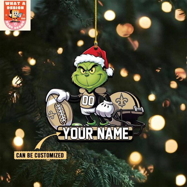 New Orleans Saints x The Grinch Christmas Acrylic Ornament