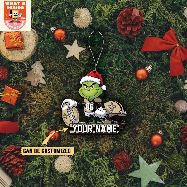 New Orleans Saints x The Grinch Christmas Acrylic Ornament