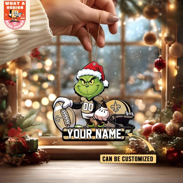 New Orleans Saints x The Grinch Christmas Acrylic Ornament