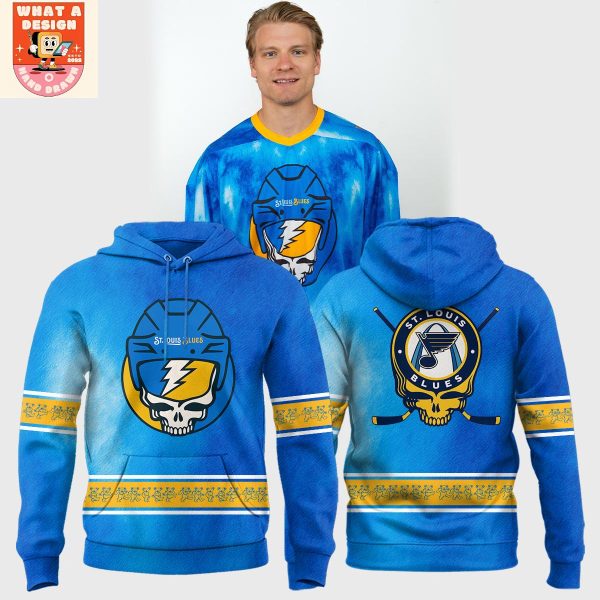 St. Louis Blues Mix Grateful Dead Skull Hoodie Shirt
