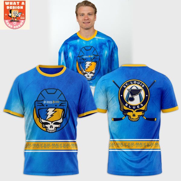 St. Louis Blues Mix Grateful Dead Skull Hoodie Shirt