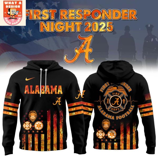 Alabama Crimson Tide National First Responders Night 2025 Hoodie Shirt