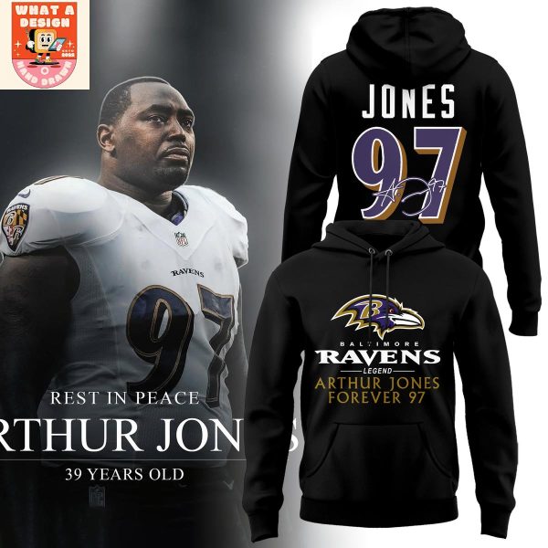 Baltimore Ravens Arthur Jones Rip Forever 97 Black Hoodie Shirt