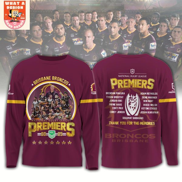 Brisbane Broncos NRL 2025 Premiers Hoodie Shirt