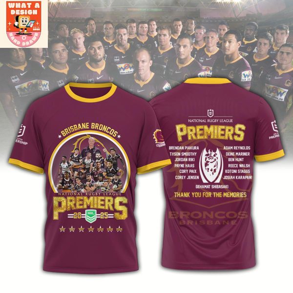Brisbane Broncos NRL 2025 Premiers Hoodie Shirt