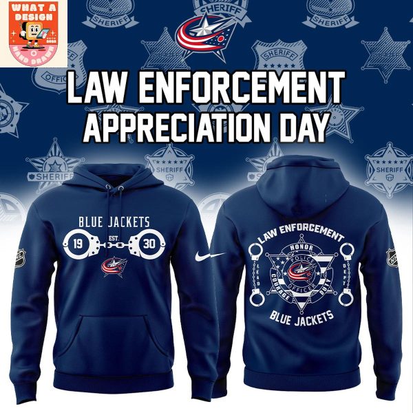 Columbus Blue Jackets Law Enforcement 2025 Hoodie Shirt