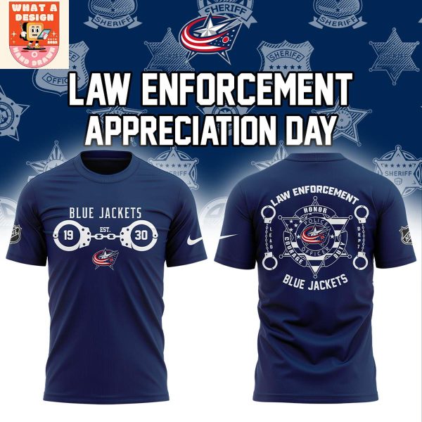 Columbus Blue Jackets Law Enforcement 2025 Hoodie Shirt