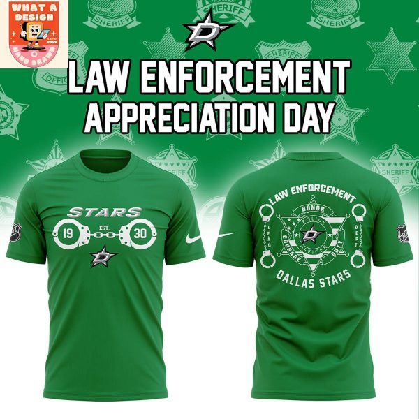 Dallas Stars Law Enforcement 2025 Hoodie Shirt