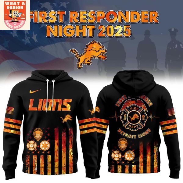Detroit Lions National First Responders Night 2025 Hoodie Shirt