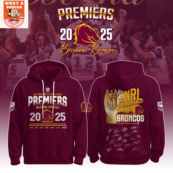 NRL 2025 Premiers Brisbane Broncos Hoodie Shirt