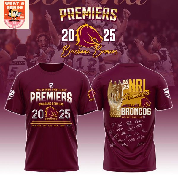 NRL 2025 Premiers Brisbane Broncos Hoodie Shirt